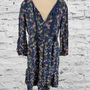 Old Navy Blue Floral Dress, Size L